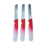 Solingen Sebze Bıçağı Lazerli Kırmızı Beyaz Renkli Kulp 3 Lü Set 22 Cm