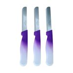 Solingen Sebze Bıçağı Lazerli Mor Beyaz Renkli Kulp 3 Lü Set (22 Cm)