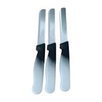 Solingen Sebze Bıçağı Lazerli Siyah Beyaz Renkli Kulp 3 Lü Set (22 Cm)