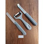 Solingen Tırtıklı Ava Doğrama Bıçağı , Soyacak ve Kabak /patlıcan Oyacağı (3lü Set) - Gri