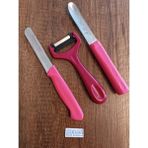 Solingen Tırtıklı Ava Doğrama Bıçağı , Soyacak ve Kabak /patlıcan Oyacağı (3lü Set) - Pembe