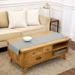 Solino Home Pamuklu Keten Masa Örtüsü - Açık Gri 35,7 x 152,7 cm - Doğal Kumaş Kenar Dikişi İlkbahar, Paskalya için Masa Örtüsü - El Yapımı ve Makinede Yıkanabilir