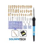 SolinpaTech 60w Isı Ayarlı Ahşap Yakma Kalemi 55 Parça Ağaç Dağlama, Kesme, Oyma, Kabartma Uç Seti