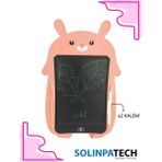 SolinpaTech 8.5 Inç Pembe Tavşan Renkli Lcd Çizim Yazı Tableti Digital Kalemli Grafik Yazma Eğitim Tahtası PMB-TVŞ2