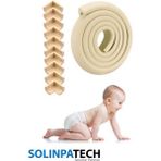 Solinpatech Krem Kalın Kauçuk 2 MT Bebek Çocuk Masa Sehpa Kenar ve 10 Köşe Darbe Koruma Güvenlik 3M Bant Dahil
