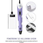 Solinpatech MOR 3D Pen Üç Boyutlu Yazıcı Kalem ve Grafik Yazı Tableti Set (59 Metre Filament USB KABLO Dahil)