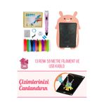 SolinpaTech PEMBE 3d Kalem 3d Pen Yazıcı Kalem | 59 Metre Pla Filament Grafik Tablet Usb Kablo