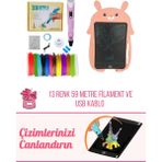 Solinpatech PEMBE 3D Pen Üç Boyutlu Yazıcı Kalem ve Grafik Yazı Tableti Set (59 Metre Filament USB Kablo Dahil)