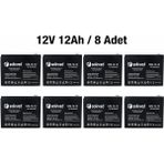 Solinved 12V 12AH Kuru Tip Akü (8 Adet)