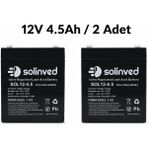 Solinved 12V 4.5AH Kuru Tip Akü (2 Adet)