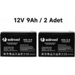 Solinved 12V 9AH Kuru Tip Akü (2 Adet)