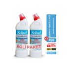 SOLİXEL Güçlü Tuvalet ve Lavabo Taşı Temizleyici 950 ml x2 – Pas, Kireç ve Kir Sökücü