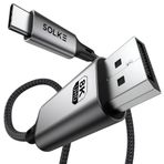 SOLKE USB-C to DisplayPort 1.4 Kablo 2 Metre 8K 60Hz 4K 144Hz 2K 240Hz Type-C to DP Monitör Kablosu Thunderbolt 5/4/3 Uyumlu