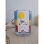 Solman Eril Enerji Güneş Taşlı %100 Soya Wax Dekoratif Vegan Meditasyon Yoga Ritüel Mumu