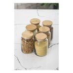 Solmazlar Online 6 Lı Set Bambu Kapaklı Cam Kavanoz & Erzak Saklama Kabı 800 ml Orta Boy ( Vakum Kapak ) - Renkli - Belirtilmemiş