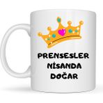 Solmazlar Online Prensesler Nisanda Doğar Yazılı Kupa Model 248 Taç Tasarımlı Nisan Ayı Doğum Günü Temalı Seramik Kahve Kupası - Belirtilmemiş - 001 - Beyaz