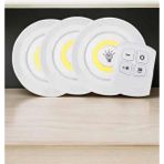 Solmazlar Online Spot Lamba LED Işık 3'lü Uzaktan Kumandalı Pilli Yapışkanlı Kablosuz - SO7928-5322 - Çok Renkli