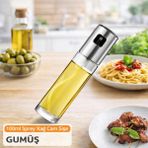 SOLMIA HOME 100 ml Sprey Yağ Şişesi Cam Yağdanlık – Zeytinyağı, Sirke, Limon ve Sos Sprey Şişesi – Airfryer, Diyet ve Mutfak Için Yağ Spreyi (3 Renk Seçenekli) - Gümüş