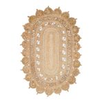 SOLO CA-109 NATURAL XW Yuvarlak veya Oval El Dokuma Naturel Jüt Hasır Halı, Naturel, 170 x 240
