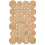 Solo Koleksiyonu Jüt ile üretilen el dokuma sisal kilim CA-104 Natural XW, 90 x 150