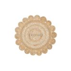 Solo Koleksiyonu Jüt ile üretilen el dokuma sisal kilim CA-105 Dhurrie XW, 120 x 120