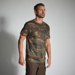 Solognac Erkek Kısa Kollu Kamuflaj Tişört - Yeşil - Woodland 100 - XL - Haki