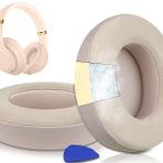 SoloWIT Soğutucu Jel Yedek Kulak Yastıkları için Beats Studio 2 & Studio 3 Kablolu ve Kablosuz Kulaklıklar , Yüksek Yoğunluklu Gürültü Yalıtım Köpüğüne Sahip Kulak Yastıkları, Ek Kalınlık - Saten Altın