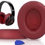 SoloWIT Yedek Kulak Pedleri için Beats Studio 2.0 ve 3 Yastıklar Kablolu/Kablosuz KULAK ÜZERİNDEKİ Kulaklıklar, Yumuşak Protein Derili Kulak Yastıkları, Ses Yalıtımı Hafızalı Köpük (Bordo)