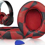 SoloWIT Yedek Kulak Pedleri için Beats Studio 2.0 ve 3 Yastıklar Kablolu/Kablosuz KULAK ÜZERİNDEKİ Kulaklıklar, Yumuşak Protein Derili Kulak Yastıkları, Ses Yalıtımı Hafızalı Köpük (Kızıl Fırtına)