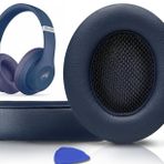 SoloWIT Yedek Kulak Pedleri için Beats Studio 2.0 ve 3 Yastıklar Kablolu/Kablosuz KULAK ÜZERİNDEKİ Kulaklıklar, Yumuşak Protein Derili Kulak Yastıkları, Ses Yalıtımı Hafızalı Köpük (Lacivert)