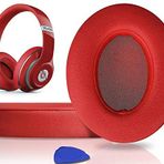 SoloWIT Yedek Kulak Pedleri için Beats Studio 2.0 ve 3 Yastıklar Kablolu/Kablosuz KULAK ÜZERİNDEKİ Kulaklıklar, Yumuşak Protein Derili Kulak Yastıkları, Ses Yalıtımı Hafızalı Köpük (Orijinal Kırmızı)
