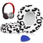 SoloWIT Yedek Kulak Pedleri Minderler için Beats Solo 2 ve Solo 3 Kablosuz Kulak Üstü Kulaklıklar, Yumuşak Protein Derili Kulak Padleri, İlave Kalınlık - (Kar leoparı)