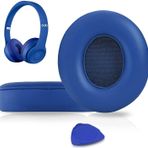 SoloWIT Yedek Kulak Pedleri Minderler için Beats Solo 2 ve Solo 3 Kablosuz Kulak Üstü Kulaklıklar, Yumuşak Protein Derili Kulak Padleri, İlave Kalınlık - (Mavi)