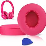 SoloWIT Yedek Kulak Pedleri Minderler için Beats Solo 2 ve Solo 3 Kablosuz Kulak Üstü Kulaklıklar, Yumuşak Protein Derili Kulak Padleri, İlave Kalınlık - (Pembe)