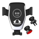 SoloZar 3'ü 1 Arada Kablosuz Araç Hızlı Şarj Cihazı Qi 15W ve Telefon Tutucu+Adaptör 38W Çift Bağlantı Noktalı QC 3.0 ve PD Tipi C/iPhone, Samsung Galaxy, Huawei, Google Pixel,... ile uyumlu