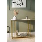 Solto Home AF18-25 Midas Beyaz Mermer Desen Gold Metal Dresuar Konsol - Altın