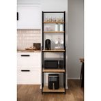 Solto Home Ma6-14 Mikrodalga & Airfryer Rafı | Çok Amaçlı Mutfak Organizer Kahve Köşesi - Meşe