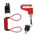 SOLUSTRE 1 Takım Disk fren kilidi scooter kilidi hırsızlığa kilit alarmlı disk kilidi su geçirmez asma kilit motosiklet güvenlik kilidi motosiklet kilidi Çelik tel kırmızı