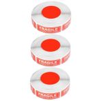 SOLUSTRE 3 Rulo yapışkanlı uyarı levhası nakliye etiketleri ambalaj nakliye etiketi kırılabilir uyarı etiketi herkesin kullanabileceği sticker çıkartmalar kırılgan etiket iyi paket işareti