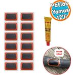 Solüsyonlu İç Lastik Soğuk Yaması Şambrel Şamyel Patlak Tamiri Bisiklet Yapıştırma 12'Li Paket