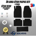 Solveks Fiat Doblo Panelvan (2 Parça) 2023 Model Uyumlu Siyah Premium Oto Paspas Seti