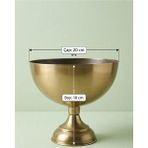 Solvo Eskitme Metal Şekerlik Ayaklı Vazo 18 cm Boy 20 cm Çap Klasik Tasarım Oval Şekil Dekoratif Kullanım