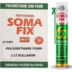 Somafix 12 Adet 750 ml - 880 gr 60 Saniye Poliüretan Yapıştırma Köpük 2 Li Kullanım