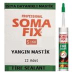 Somafix 12 Adet Siyah Yangına Dayanıklı Yüksek Isı Şömine Mastiği 1500 'c Akustik Mastik