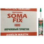 Somafix 24 Adet Beyaz Akrilik Mastik Kapı Pvc Pencere Parke İnşaat Montaj Dolgu Mastiği