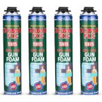 Somafix 4 Adet 750 ml Tabancalı Mantolama Poliüretan Köpük Az Şişen Yapıştırma Izolasyon Pu Köpüğü S915 - 4 lü Set