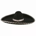 Sombrero Meksika Şapkası Mariachi Gümüş Şeritli Yetişkin Boy Mirsm0010k-Smr-E161-A