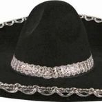 Sombrero Meksika Şapkası Mariachi Gümüş Şeritli Yetişkin ve Çocuk Uyumlu