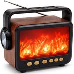 Şömine Efektli Nostajik Radyo Solar Panelli Nostaljik Görünümlü Bluetoothlu ve Fenerli Mp3 Çalar Müzik Kutusu