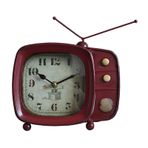 Şömine Saati Masa Saati TV Saati Süsler Ev Oturma Odası Dekorasyon Saati Ferforje masa saati (Rosso)
